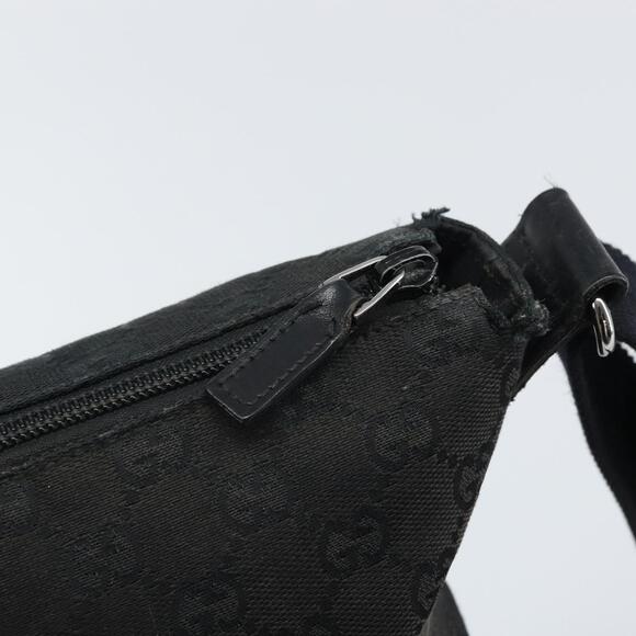 GUCCI GG Canvas Shoulder Bag Black Silver 145857 Auth 163305 - Picture 9 of 16